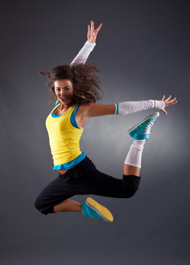 Hip hop dancer jumping stock image Hip hop dancer jumping stock image