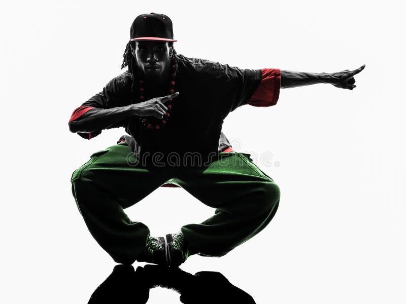 Hip hop przerwy akrobatycznego tancerza młodego człowieka breakdancing sylwetka obrazy stock Hip hop przerwy akrobatycznego tancerza młodego człowieka breakdancing sylwetka obrazy stock