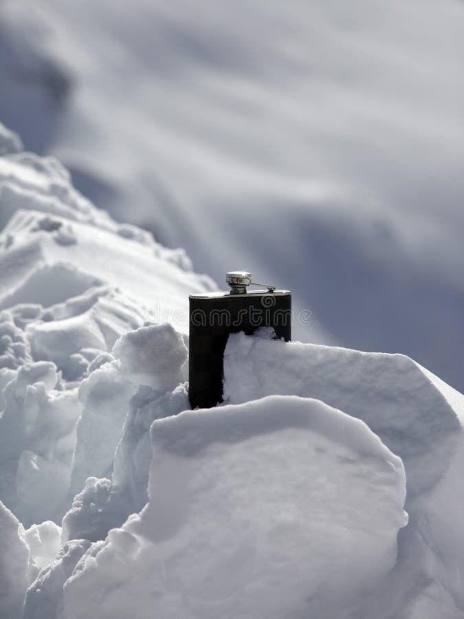 Hipflask in snow