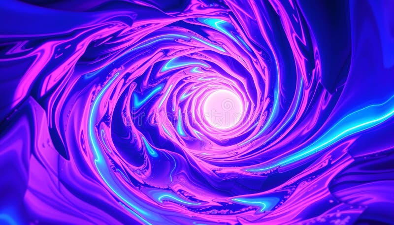 Hipnotyzm Neon Vortex : Podróż do jasnej alei ilustracja wektor