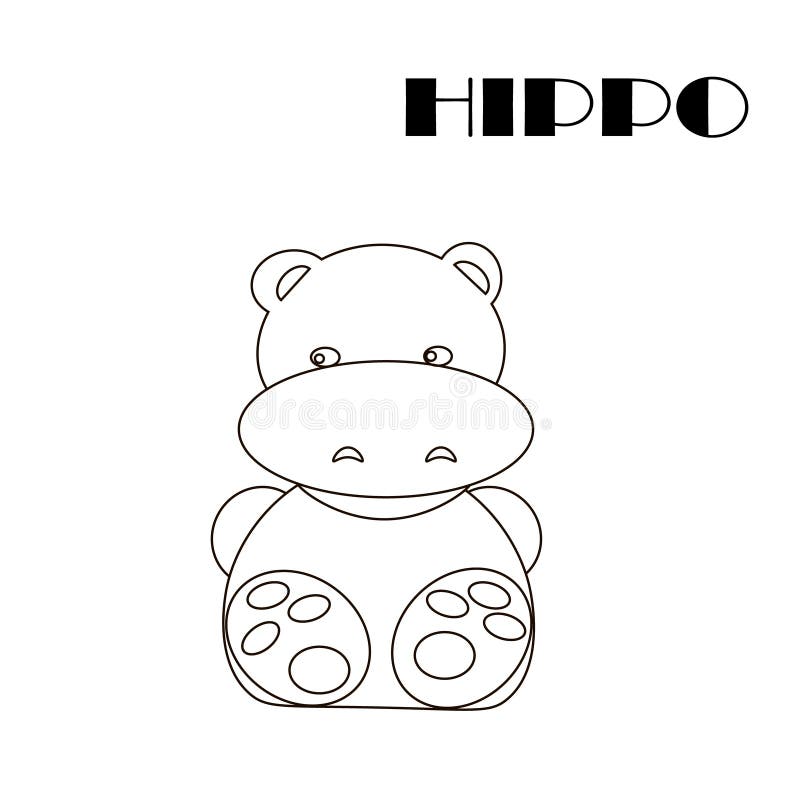 Ilustração de um hipopótamo ninja contorno preto e branco, sobre um fundo  branco . imagem vetorial de ronleishman© 14004324