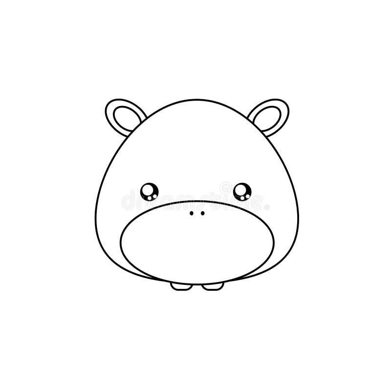Sliczny Kreskowka Hipopotam Ilustracja Wektor Ilustracja
