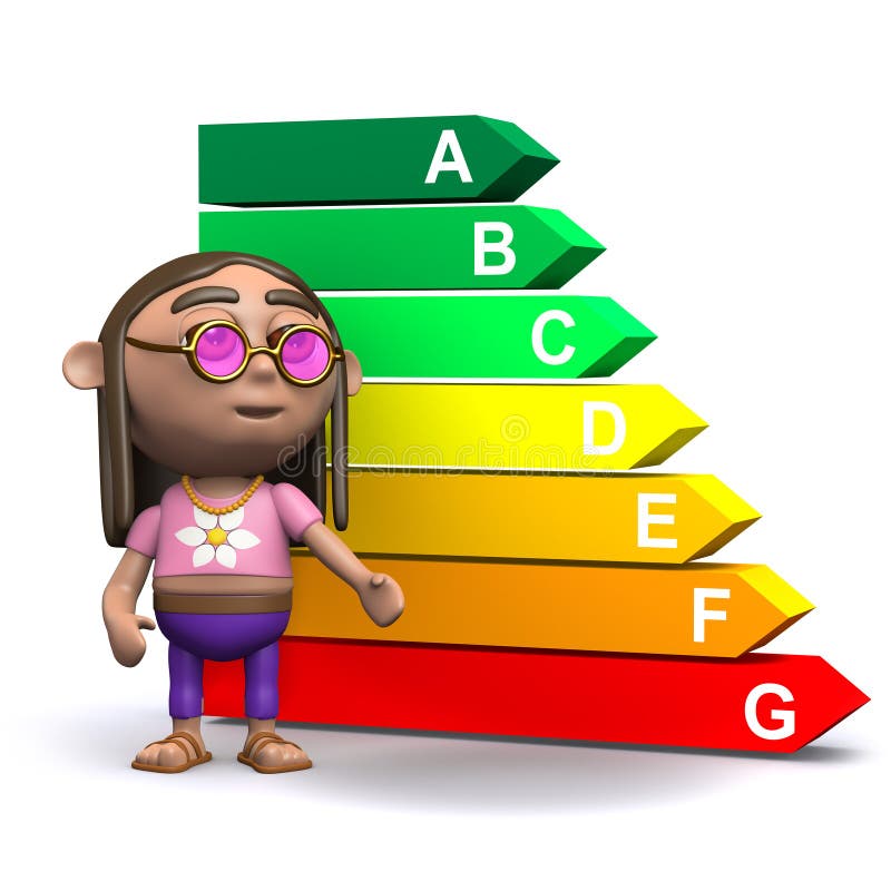 Hippie 3d betrachtet ein Balkendiagramm stock abbildung Hippie 3d betrachtet ein Balkendiagramm stock abbildung