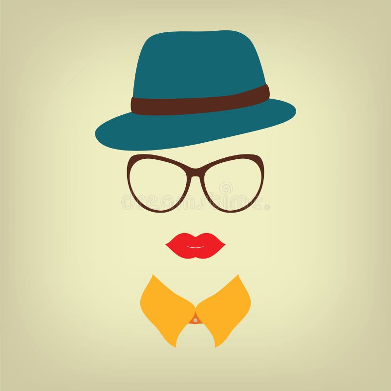 HippieDame mit einem Hut vektor abbildung. Illustration von hippie