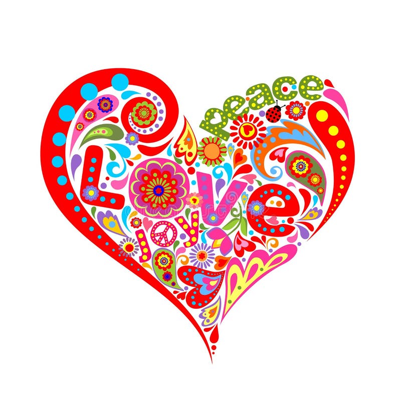 Hippie Heart Love PNG, Clipart, 60s, Circle, Clip Art, Color