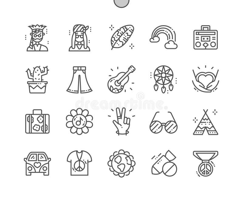 Hippies. drömmare. fredshandling. vektor illustrationer