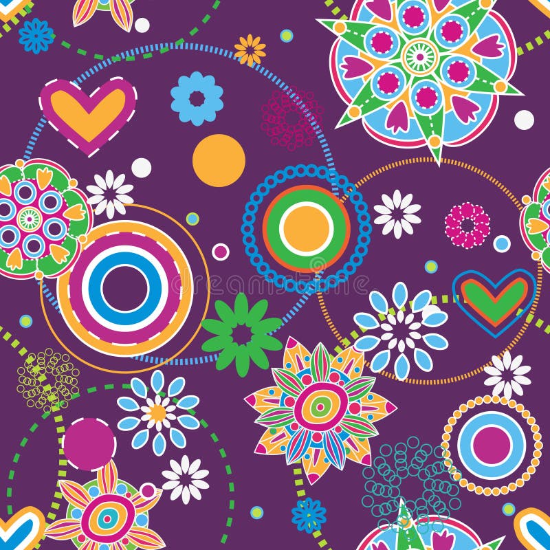 Flowers abstract seamless texture, Hippie trend. Flowers abstract seamless texture, Hippie trend