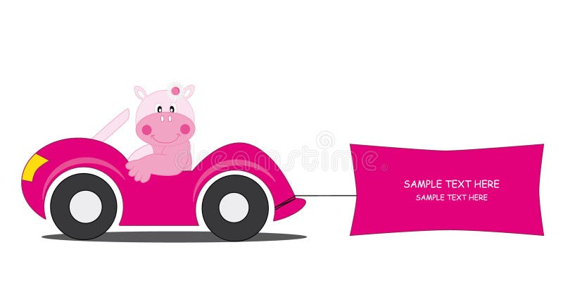 Hippo-auto stock illustratie Hippo-auto stock illustratie
