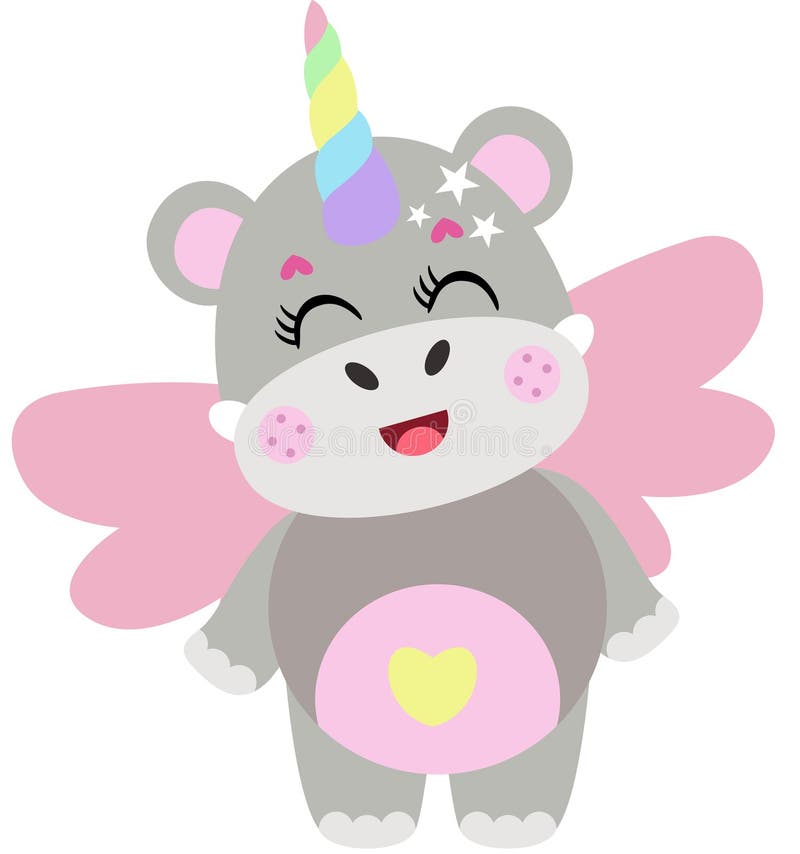 Hippo de unicornio lindo stock de ilustración