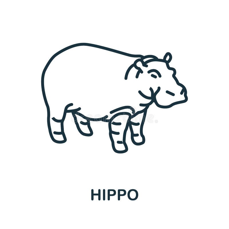 Hippo Icon from Wild Animals Collection. Simple Line Hippo Icon for  Templates, Web Design and Infographics Stock Illustration - Illustration of  aquatic, symbol: 177622351