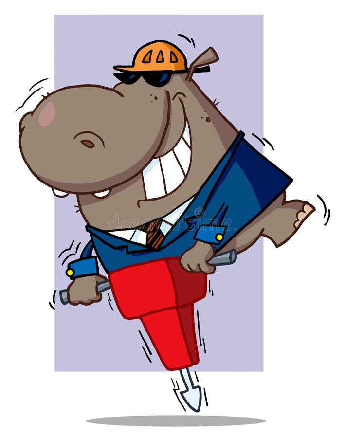 Hippopotame de travailleur de la construction illustration de vecteur Hippopotame de travailleur de la construction illustration de vecteur