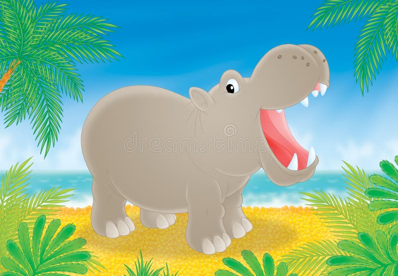 Бегемот открыл рот картинка для детей