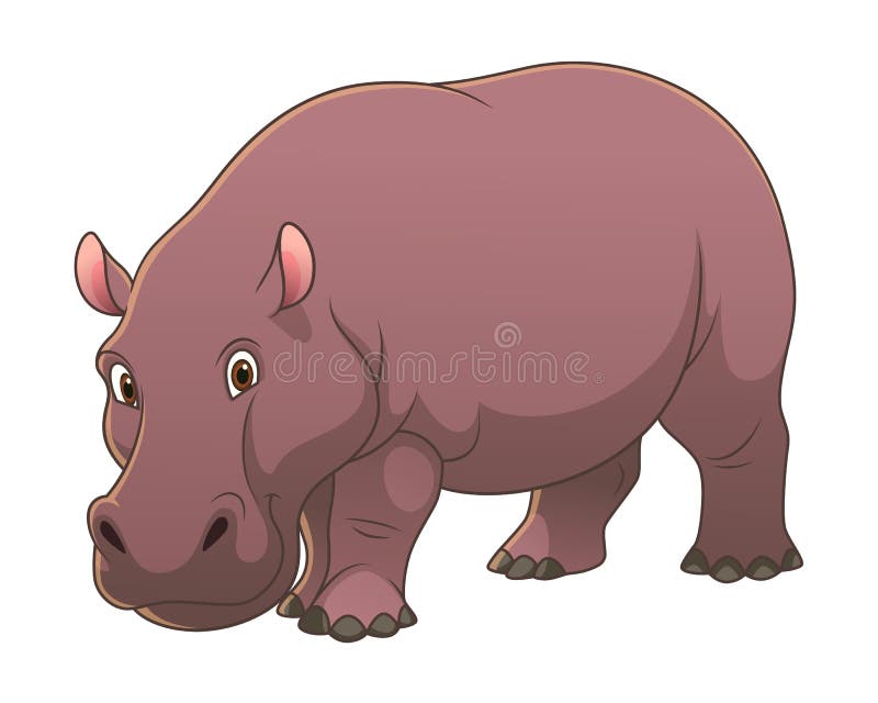 Hippopotamus Cartoon Animal Illustration Color Stock Illustration ...