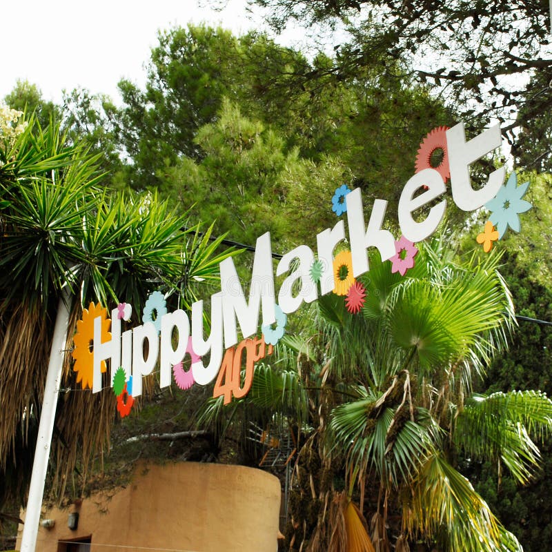 Hippy marknadstecken royaltyfria bilder Hippy marknadstecken royaltyfria bilder