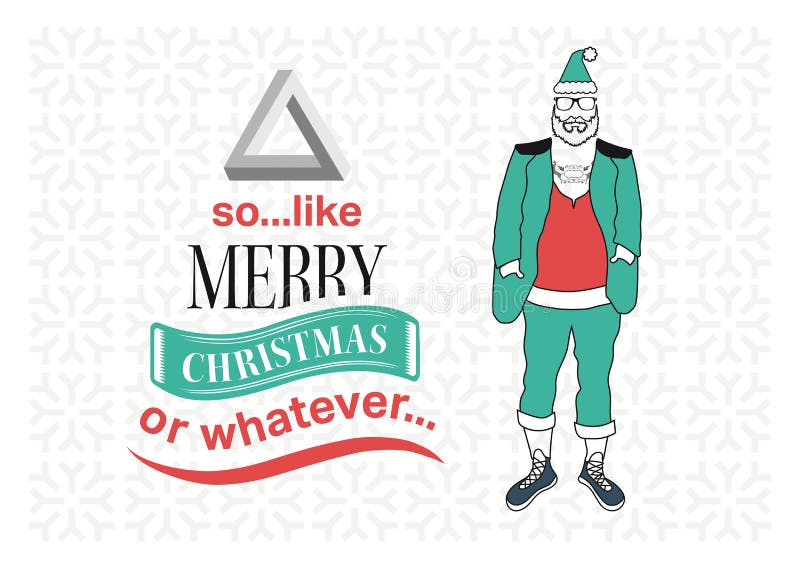 Download Hipster Santa With Christmas Message Stock Vector ...
