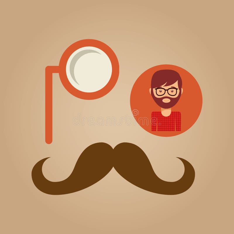 Cartoon Face With Mustaches And Monocle On Eye Stock Illustration -  Download Image Now - Monocle, Vector, Cartoon - iStock