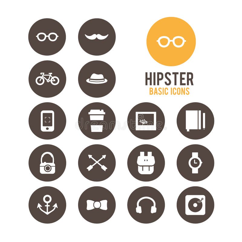 Hipster Icon Clipart of Vintage Styled Design Stock Vector