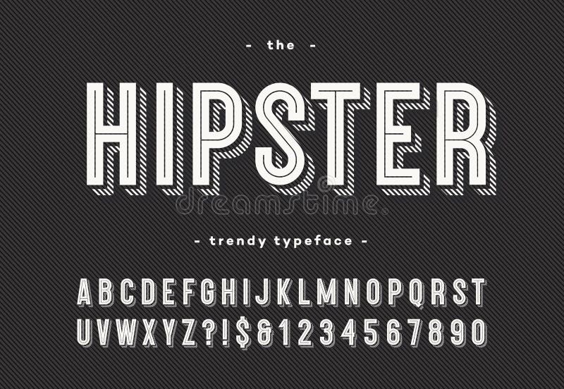 Hipster Trendy Typeface Bold 3d Style Stock Vector - Illustration of ...