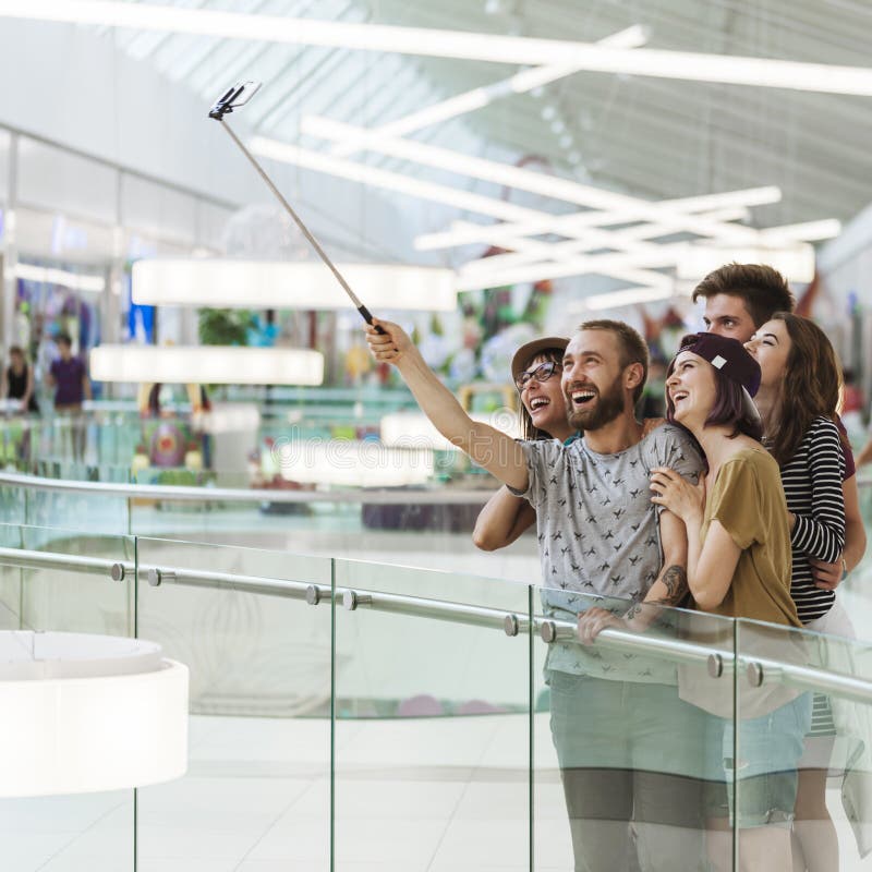 Hipsters Shopping Mall Taking Selfie Stock Photos Free & RoyaltyFree