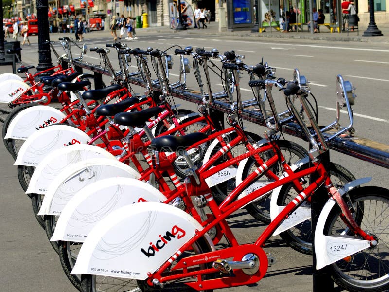 Hire cycles, Barcelona, Spain. stock image Hire cycles, Barcelona, Spain. stock image