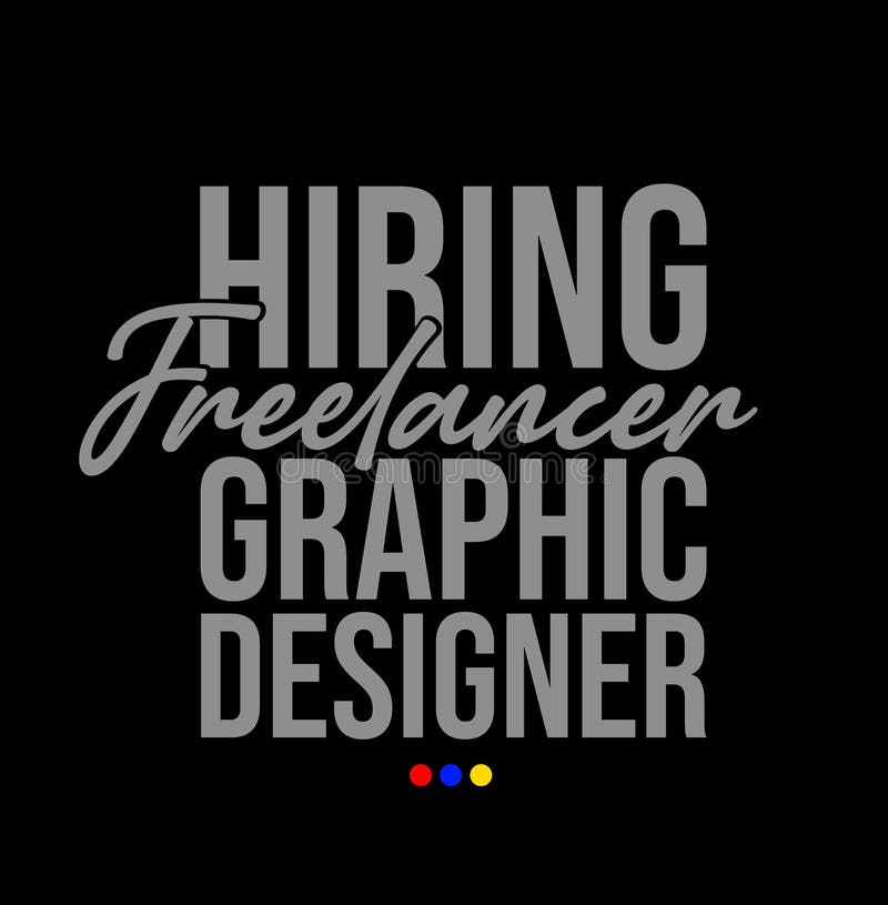 Hiring Freelancer Graphic Designer Post for Social Media Stock Vector
