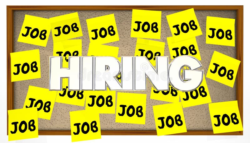 Hiring Jobs Posting Board Classified Help Wanted Find Work vector illustration