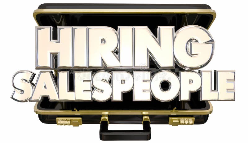Hiring Sales People Job Help Wanted Briefcase stock illustration