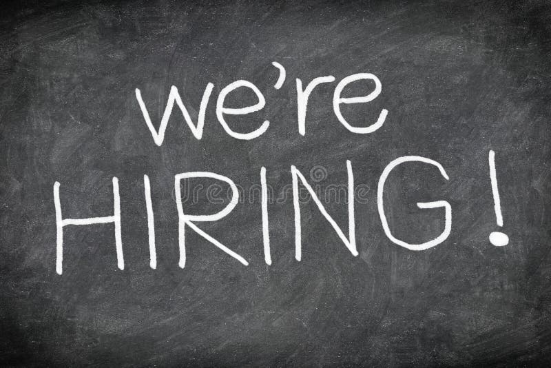 Hiring sign blackboard stock images Hiring sign blackboard stock images