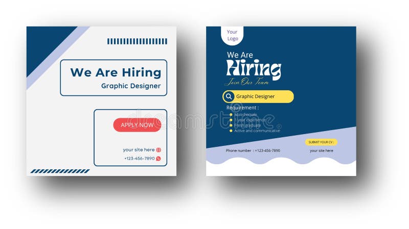 We are Hiring Social Media Post Stock Vector - Illustration of