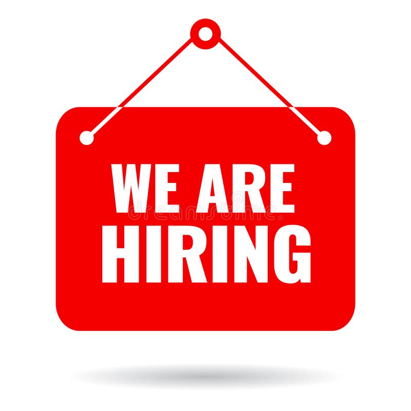 We´re Hiring Vector Illustration With Shadow On Yellow Stock Vector Illustration of posting