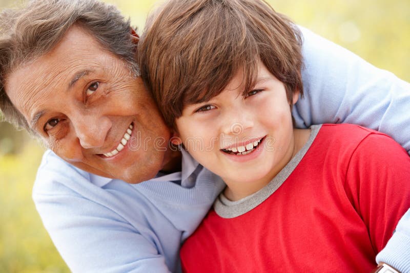 Hispanic grandfather and grandson stock photo Hispanic grandfather and grandson stock photo