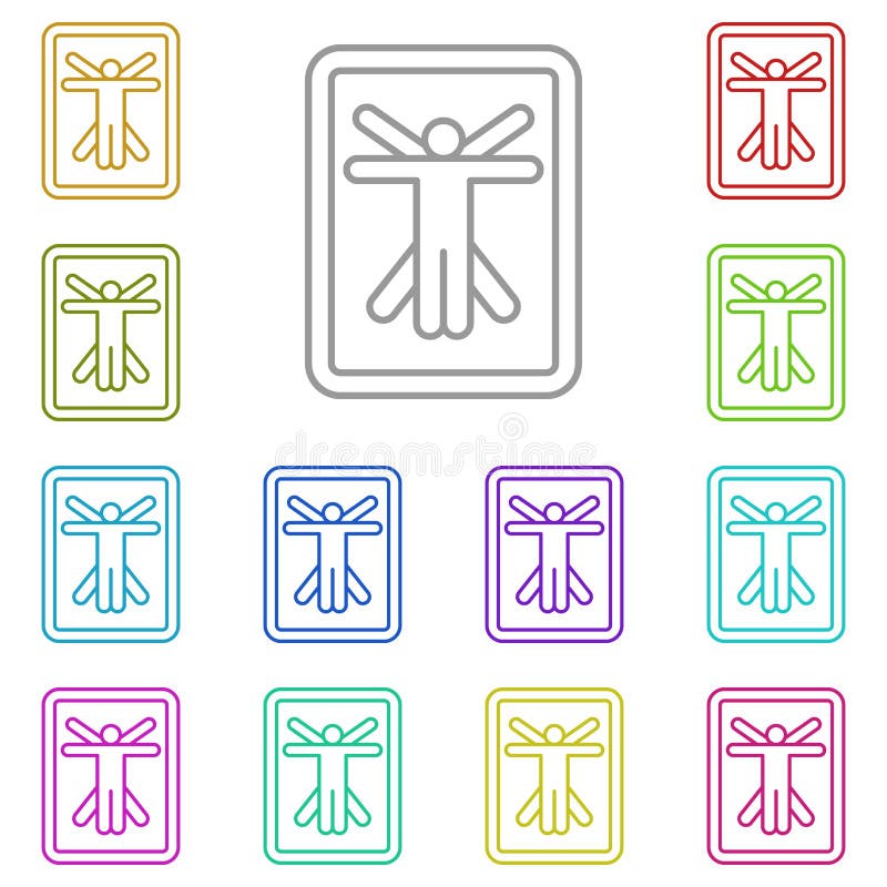 History, Leonardo Da Vinci multi color icon. Simple thin line, outline vector of History icons for UI and UX, website or mobile application on white background. History, Leonardo Da Vinci multi color icon. Simple thin line, outline vector of History icons for UI and UX, website or mobile application on white background