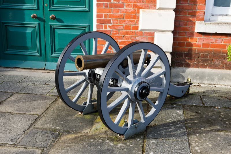 Historic Antique Cannon Outside of Building Stock Photo - Image of ...