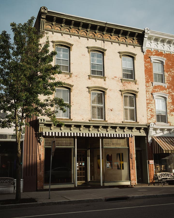 Historic Architecture in Downtown, Chatham, New York Stock Photo