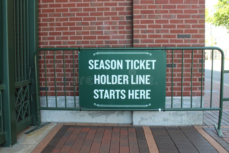 Sign for Season Ticket Holders at Wrigley Field in Chicago Illinois USA