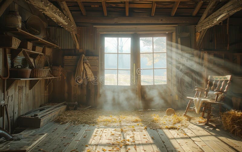 Historic barn, rural charm: wooden wall, vintage piece, farmhouse classic, straw covering, old building, antique style, authentic design, aged craft, traditional storage, rustic ambiance,. Stable rustic style stock images, royalty-free photos and pictures