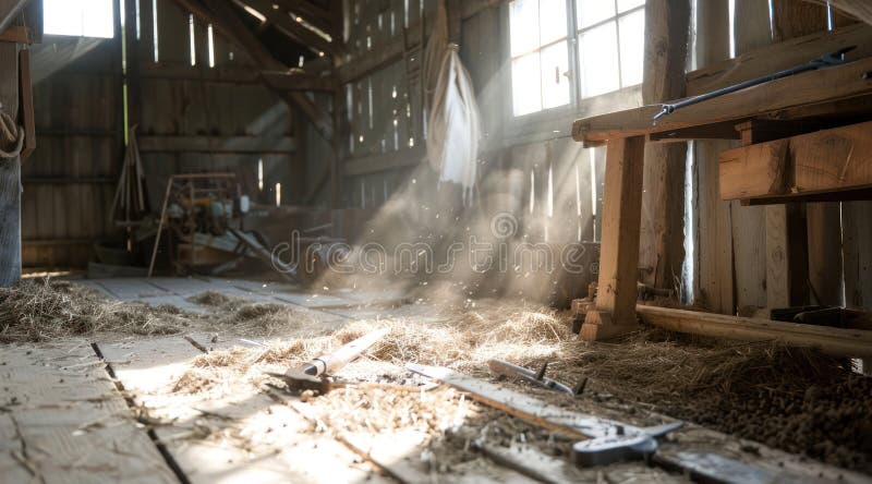 Historic barn, rural charm: wooden wall, vintage piece, farmhouse classic, straw covering, old building, antique style, authentic design, aged craft, traditional storage, rustic ambiance,. Stable rustic style stock images, royalty-free photos and pictures