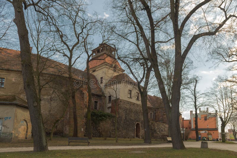 Historic building of the former Augustinian monastery in the city of Zagan in Poland.