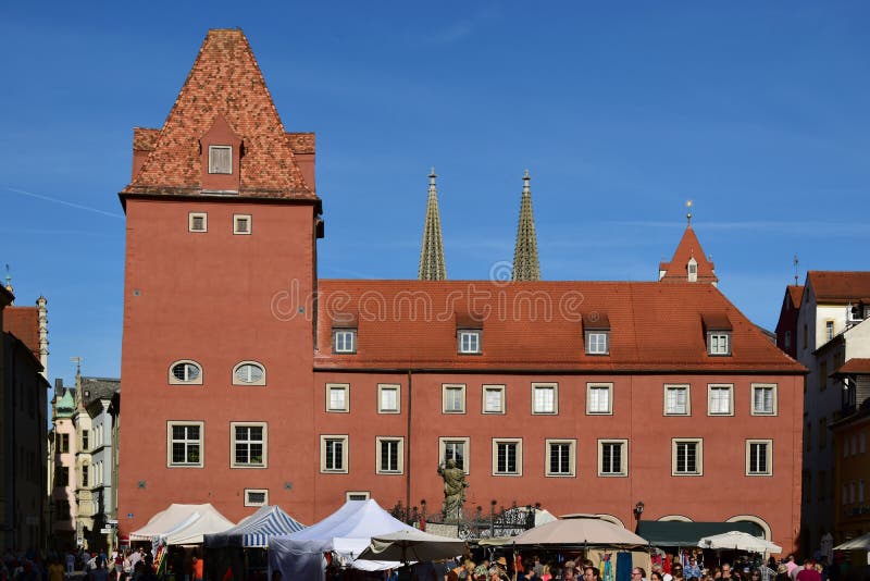 A historic building in Regensburg, Germany stock image