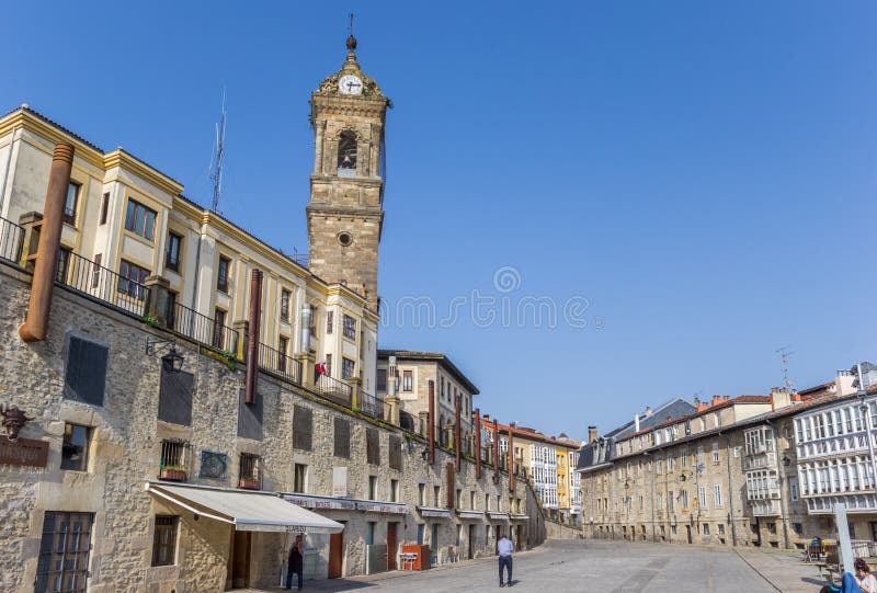 Historic buildings at the Aihotz Plaza in Vitoria-Gasteiz royalty free stock photo Historic buildings at the Aihotz Plaza in Vitoria-Gasteiz royalty free stock photo