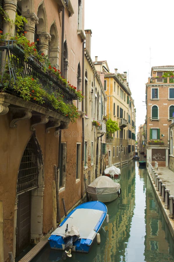 Venetian Houses on Small Canal, Venice, Italy royalty free stock image Venetian Houses on Small Canal, Venice, Italy royalty free stock image