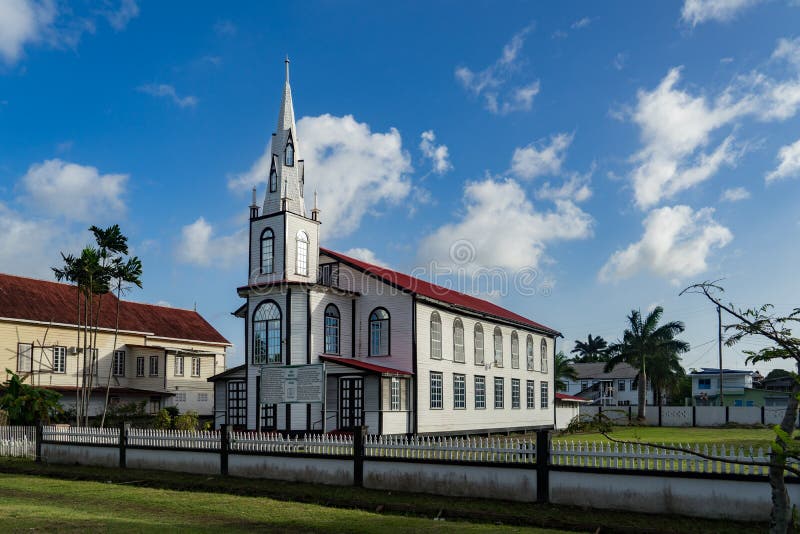 Historic churvh around Georgetown, Guyana. Avenue of the Republic - Views around Georgetown the capital city of Guyana royalty free stock photo Historic churvh around Georgetown, Guyana. Avenue of the Republic - Views around Georgetown the capital city of Guyana royalty free stock photo