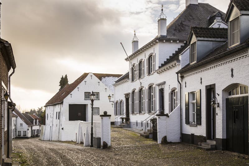 Historic city of Thorn known for its white houses royalty free stock images Historic city of Thorn known for its white houses royalty free stock images