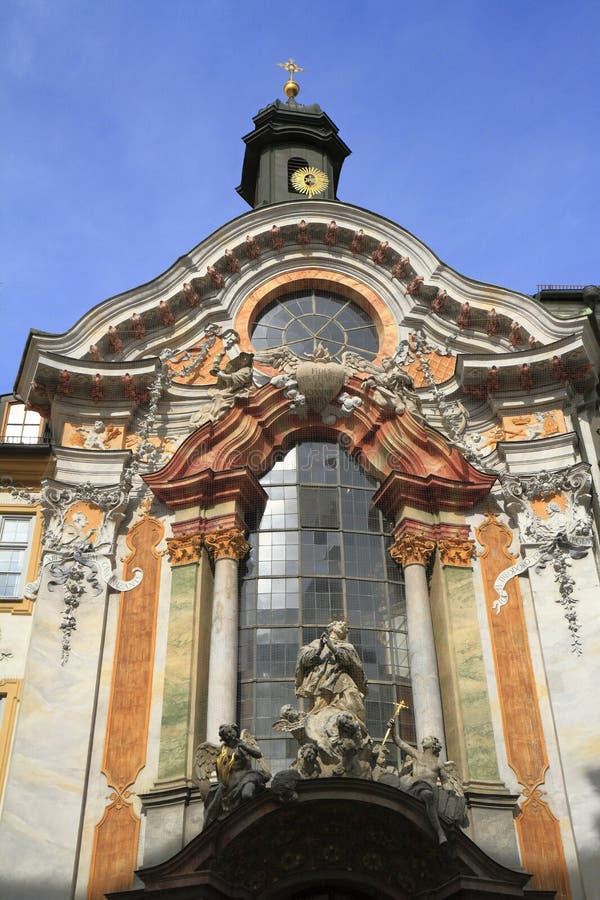 Historic facade of the baroque Asam Church