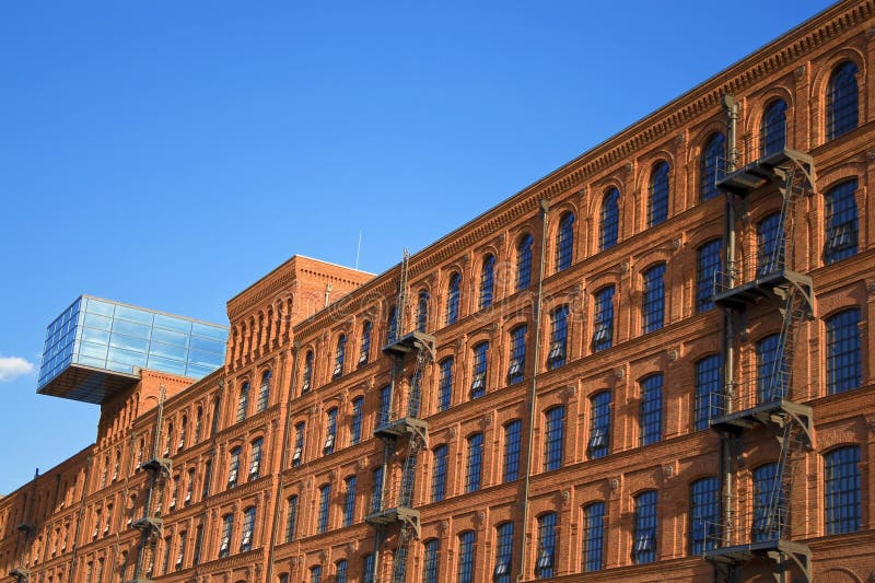 Historic factory building style.