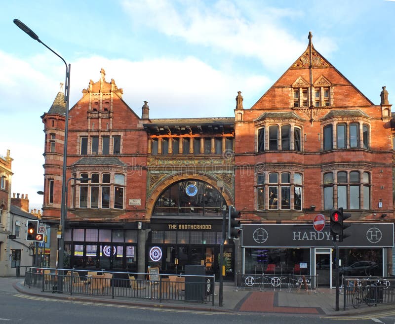 The historic grand arcade building on new briggate built in the 19th century in leeds now an area of fashionable bars cafes and