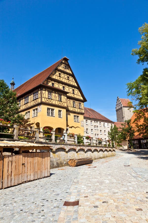 Historic half-timbered buildings in Dinkelsbuehl in Bavaria, Ge