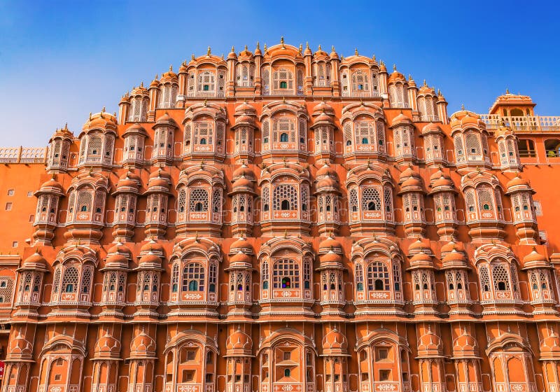 Historic Hawa Mahal Palace Made of Red and Pink Sandstone at at Jaipur ...