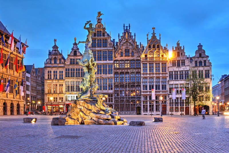 Historic houses in Grote Markt, Antwerp, Belgium