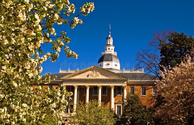 Capitoliul istoric al statului Maryland stock photos